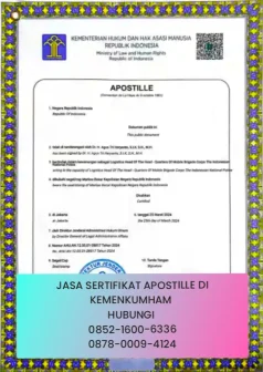 JASA SERTIFIKAT APOSTILLE KEMENKUMHAM